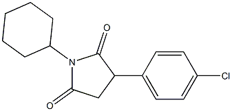 1-Cyclohexyl-3-(4-chlorophenyl)pyrrolidine-2,5-dione 结构式