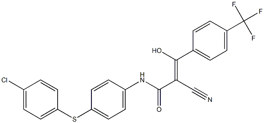 2-Cyano-3-hydroxy-3-[4-trifluoromethylphenyl]-N-[4-(4-chlorophenylthio)phenyl]acrylamide 结构式