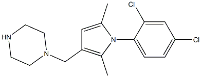 3-(Piperazinomethyl)-1-(2,4-dichlorophenyl)-2,5-dimethyl-1H-pyrrole 结构式