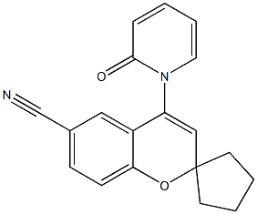 4-[(1,2-Dihydro-2-oxopyridin)-1-yl]-2,2-tetramethylene-2H-1-benzopyran-6-carbonitrile 结构式
