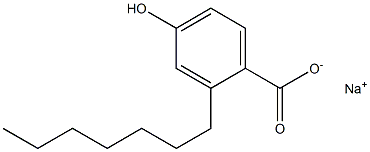 2-Heptyl-4-hydroxybenzoic acid sodium salt 结构式