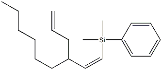 (5Z)-4-Hexyl-6-(dimethylphenylsilyl)-1,5-hexadiene 结构式