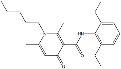 N-(2,6-Diethylphenyl)-1-pentyl-2,6-dimethyl-4-oxo-3-pyridinecarboxamide 结构式