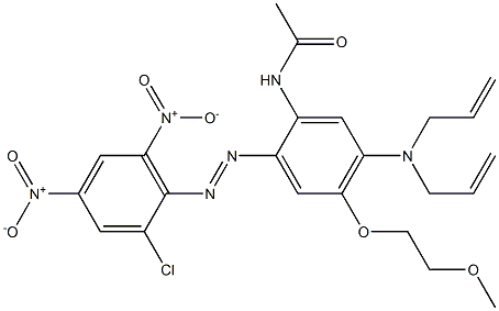 2-Chloro-2'-acetylamino-4,6-dinitro-4'-(diallylamino)-5'-(2-methoxyethoxy)azobenzene 结构式