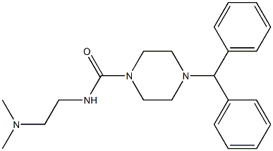 N-(2-Dimethylaminoethyl)-4-diphenylmethylpiperazine-1-carboxamide 结构式