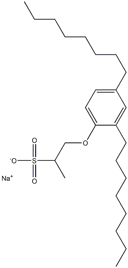 1-(2,4-Dioctylphenoxy)propane-2-sulfonic acid sodium salt 结构式