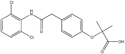 2-[4-[2-(2,6-Dichlorophenylamino)-2-oxoethyl]phenoxy]-2-methylpropionic acid 结构式