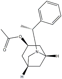 Acetic acid (1R,3R,5S)-6-[(R)-1-phenylethyl]-6-azabicyclo[3.2.1]octan-3-yl ester 结构式