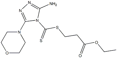 3-Amino-5-morpholino-4H-1,2,4-triazole-4-dithiocarboxylic acid 2-ethoxycarbonylethyl ester 结构式