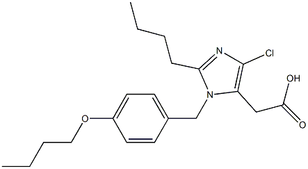 4-Chloro-2-butyl-1-(4-butoxybenzyl)-1H-imidazole-5-acetic acid 结构式