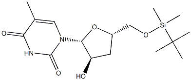 5-Methyl-5'-O-(tert-butyldimethylsilyl)-3'-deoxyuridine 结构式