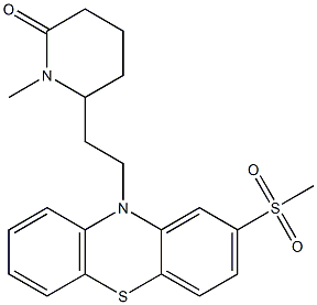 6-[2-[2-(Methylsulfonyl)-10H-phenothiazin-10-yl]ethyl]-1-methylpiperidin-2-one 结构式