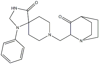 8-[(3-Oxoquinuclidin-2-yl)methyl]-1-phenyl-1,3,8-triazaspiro[4.5]decan-4-one 结构式
