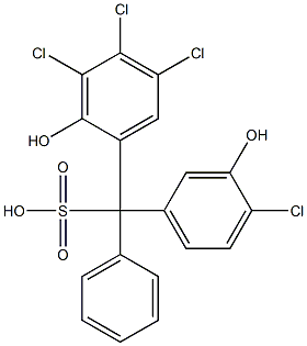 (4-Chloro-3-hydroxyphenyl)(3,4,5-trichloro-2-hydroxyphenyl)phenylmethanesulfonic acid 结构式