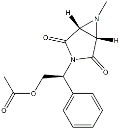 (1S,5R)-3-[(S)-1-Phenyl-2-acetoxyethyl]-6-methyl-3,6-diazabicyclo[3.1.0]hexane-2,4-dione 结构式