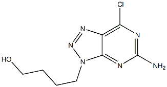 5-Amino-7-chloro-3-(4-hydroxybutyl)-3H-1,2,3-triazolo[4,5-d]pyrimidine 结构式