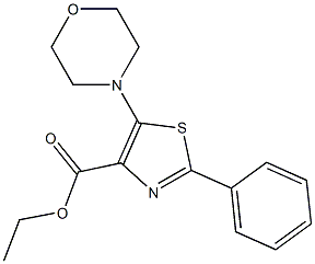 2-Phenyl-5-morpholinothiazole-4-carboxylic acid ethyl ester 结构式