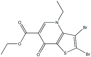 2-Bromo-3-bromo-4-ethyl-7-oxothieno[3,2-b]pyridine-6-carboxylic acid ethyl ester 结构式