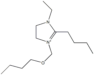 1-Ethyl-2-butyl-3-[butoxymethyl]-4,5-dihydro-1H-imidazol-3-ium 结构式