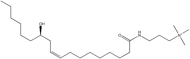 3-[[(R,Z)-12-Hydroxy-1-oxo-9-octadecenyl]amino]-N,N,N-trimethyl-1-propanaminium 结构式