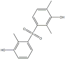 3,3'-Dihydroxy-2,2',4-trimethyl[sulfonylbisbenzene] 结构式