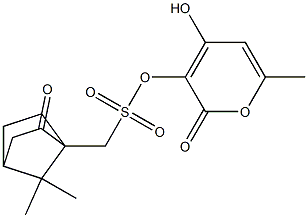 (7,7-Dimethyl-2-oxobicyclo[2.2.1]heptan-1-yl)methanesulfonic acid 4-hydroxy-6-methyl-2-oxo-2H-pyran-3-yl ester 结构式