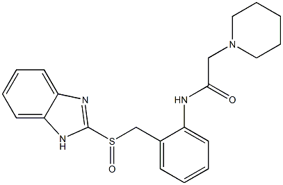 2-[[2-[(Piperidinoacetyl)amino]benzyl]sulfinyl]-1H-benzimidazole 结构式