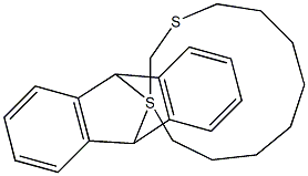 9,10-Dihydro-9,10-(methenothiooctanothiomethano)anthracene 结构式