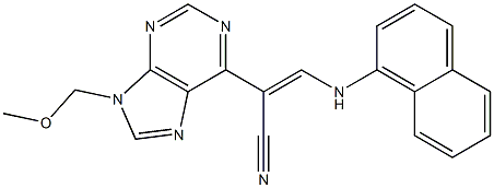 9-(Methoxymethyl)-6-[(Z)-1-cyano-2-(1-naphtylamino)ethenyl]-9H-purine 结构式