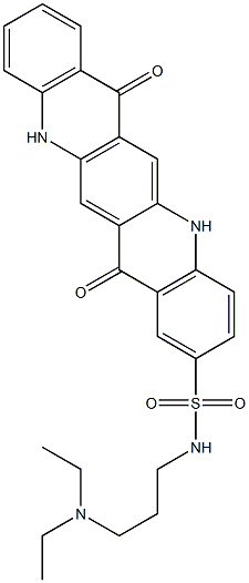 N-[3-(Diethylamino)propyl]-5,7,12,14-tetrahydro-7,14-dioxoquino[2,3-b]acridine-2-sulfonamide 结构式