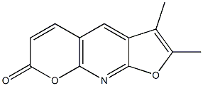 2,3-Dimethyl-7H-furo[2,3-b]pyrano[3,2-e]pyridin-7-one 结构式