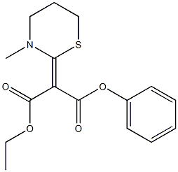 (Z)-2-[(3-Methyl-3,4,5,6-tetrahydro-2H-1,3-thiazin)-2-ylidene]malonic acid 1-phenyl 3-ethyl ester 结构式