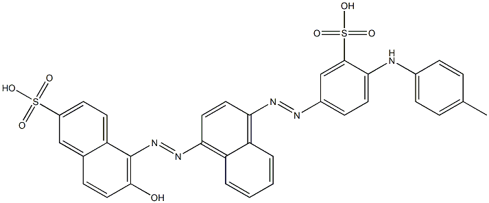 6-Hydroxy-5-[[4-[[4-[(4-methylphenyl)amino]-3-sulfophenyl]azo]naphthalen-1-yl]azo]-2-naphthalenesulfonic acid 结构式