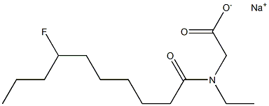 N-Ethyl-N-(7-fluorodecanoyl)glycine sodium salt 结构式