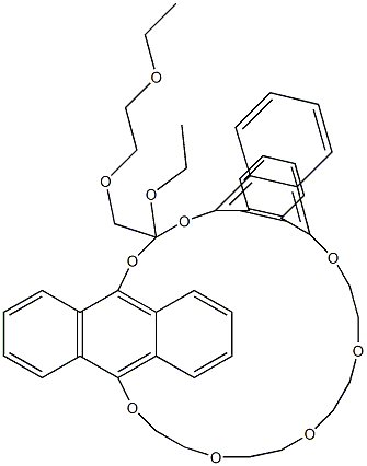 10,10'-(Epoxyethanoxyethanoxyethanoxyethanoxy)-[9,9'-[oxybis(ethyleneoxyethyleneoxy)]bisanthracene] 结构式