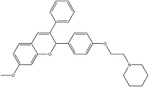 7-Methoxy-2-[4-(2-piperidinoethoxy)phenyl]-3-phenyl-2H-1-benzopyran 结构式