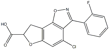 4-Chloro-7,8-dihydro-3-(2-fluorophenyl)furo[2,3-g][1,2]benzisoxazole-7-carboxylic acid 结构式