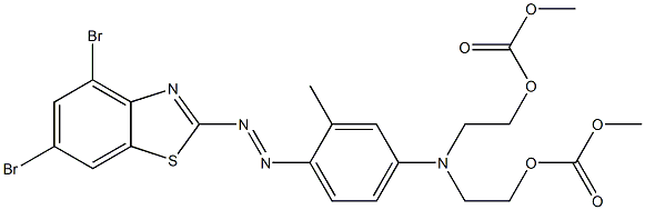 2-[4-[N,N-Bis[2-(methoxycarbonyloxy)ethyl]amino]-2-methylphenylazo]-4,6-dibromobenzothiazole 结构式