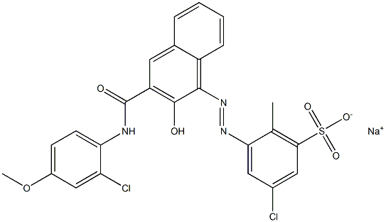 3-Chloro-6-methyl-5-[[3-[[(2-chloro-4-methoxyphenyl)amino]carbonyl]-2-hydroxy-1-naphtyl]azo]benzenesulfonic acid sodium salt 结构式