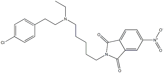 N-[5-[Ethyl[2-(4-chlorophenyl)ethyl]amino]pentyl]-5-nitrophthalimide 结构式