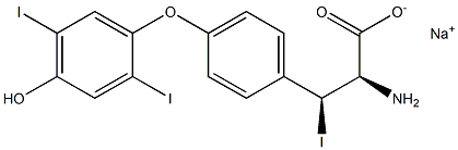 (2R,3S)-2-Amino-3-[4-(4-hydroxy-2,5-diiodophenoxy)phenyl]-3-iodopropanoic acid sodium salt 结构式