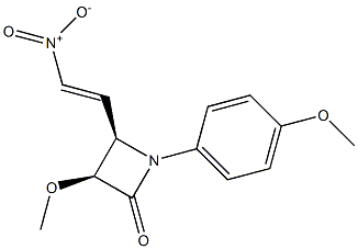 (3S,4R)-1-(p-Methoxyphenyl)-3-methoxy-4-(2-nitrovinyl)azetidin-2-one 结构式