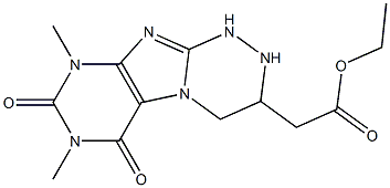 1,2,3,4,6,7,8,9-Octahydro-7,9-dimethyl-6,8-dioxo[1,2,4]triazino[3,4-f]purine-3-acetic acid ethyl ester 结构式