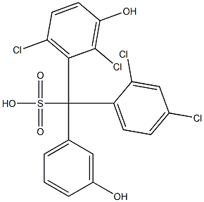 (2,4-Dichlorophenyl)(2,6-dichloro-3-hydroxyphenyl)(3-hydroxyphenyl)methanesulfonic acid 结构式