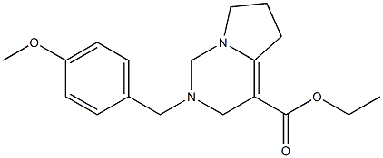 2-(4-Methoxybenzyl)-1,2,3,5,6,7-hexahydropyrrolo[1,2-c]pyrimidine-4-carboxylic acid ethyl ester 结构式