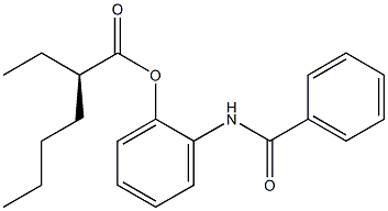 [R,(+)]-2-Ethylhexanoic acid 2-(benzoylamino)phenyl ester 结构式