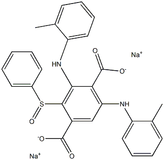 2-(Phenylsulfinyl)-3,5-di(o-toluidino)terephthalic acid disodium salt 结构式