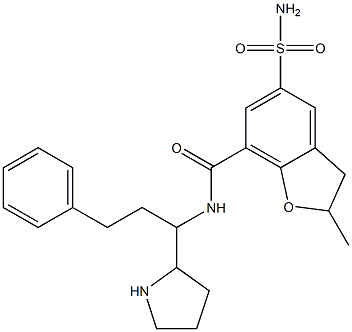 2,3-Dihydro-2-methyl-5-(aminosulfonyl)-N-[1-(2-phenylethyl)-2-pyrrolidinylmethyl]benzofuran-7-carboxamide 结构式