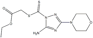 5-Amino-3-morpholino-1H-1,2,4-triazole-1-dithiocarboxylic acid ethoxycarbonylmethyl ester 结构式