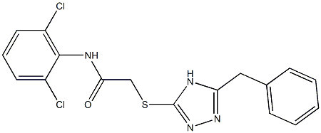 2-[[5-Benzyl-4H-1,2,4-triazol-3-yl]thio]-2',6'-dichloroacetoanilide 结构式